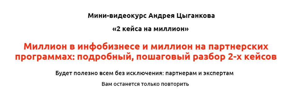 2 кейса на миллион (Андрей Цыганков)